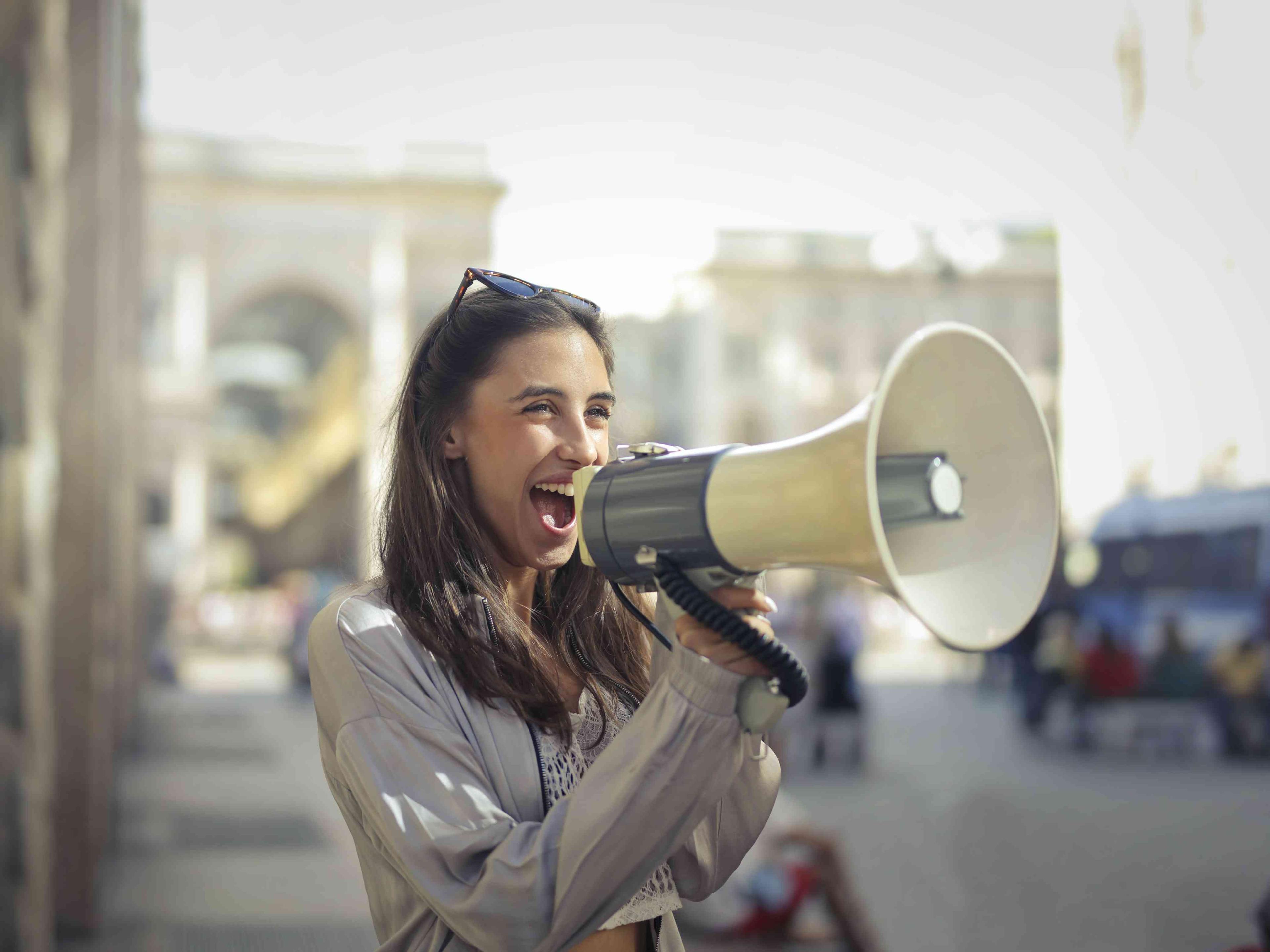 a woman screaming